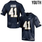 Notre Dame Fighting Irish Youth Temitope Agoro #41 Navy Blue Under Armour Authentic Stitched College NCAA Football Jersey PZL7899JK